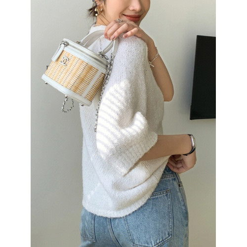 牛X貨 巨炸裂！五分袖T恤女2024春夏寬鬆慵懶套頭針織短袖上衣