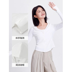 商場同款森馬外套女短款連帽修身小個子衣服夏季魚骨防曬涼感夾克