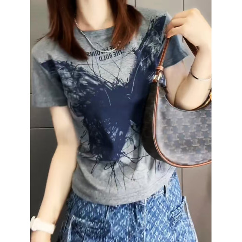 今年新款2026夏專櫃時尚防曬服女短袖印花蝴蝶寬鬆顯瘦上衣韓都