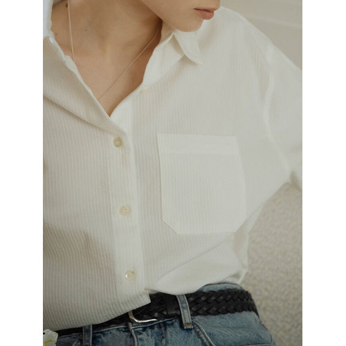 純棉白色襯衫女春秋法式上衣職業通勤白襯衣寬鬆柔軟開衫簡約百搭