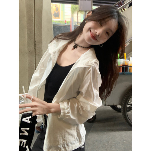 防曬衣女短款薄外套2025夏季新款防紫外線透氣戶外百搭連帽防曬服