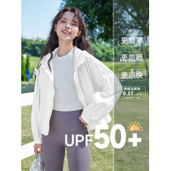 班尼路淺紫短款防曬衣女2026新款夏季小個子休閒通勤連帽防曬服N