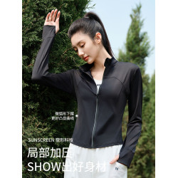 短款立領防曬衣女2025新款夏季冰絲原紗防紫外線UPF50+防曬服外套