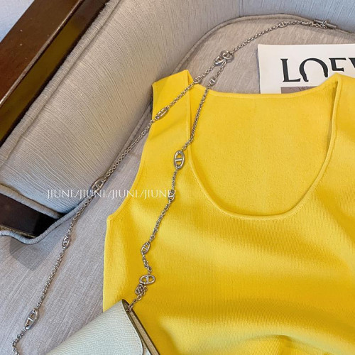 專櫃撤廻剪標黃色花朵貼布拼接吊帶背心女夏款外穿辣妹氣質小上衣