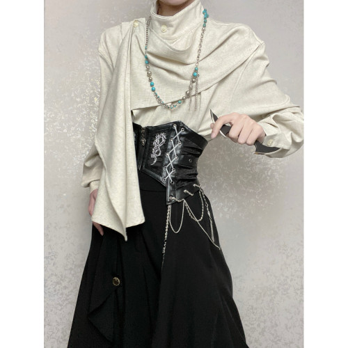 ROAE 原創復古春季飄帶圍巾領襯衫設計感小衆新中式襯衣長袖上衣 ROAE 原創復古春季飄帶圍巾領襯衫設計感小衆新中式襯衣長袖上衣