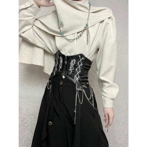 ROAE 原創復古春季飄帶圍巾領襯衫設計感小衆新中式襯衣長袖上衣 ROAE 原創復古春季飄帶圍巾領襯衫設計感小衆新中式襯衣長袖上衣