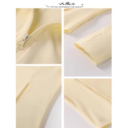 冰絲黃色防曬上衣修身女款夏季收腰顯瘦外套瑜珈服套裝2025新款