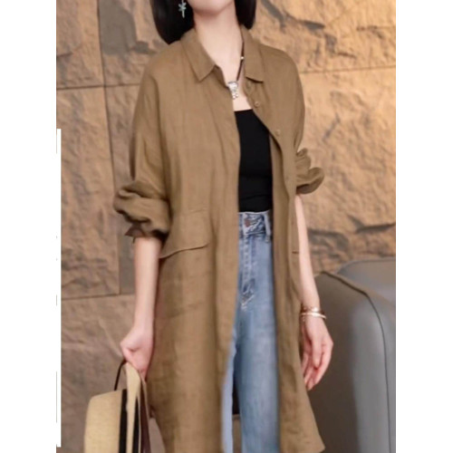 氣質高級感黑色襯衫外套女士春秋季大碼寬鬆慵懶風顯瘦中長款上衣