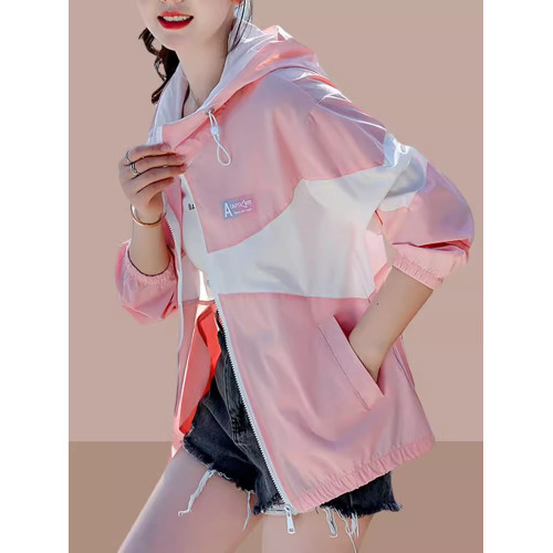 防曬衣服女款2025夏新款防紫外線輕薄透氣大碼冰絲防曬服拼色外套