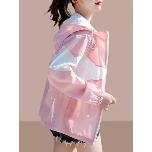 防曬衣服女款2025夏新款防紫外線輕薄透氣大碼冰絲防曬服拼色外套