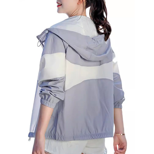 防曬衣服女款2025夏新款防紫外線輕薄透氣大碼冰絲防曬服拼色外套