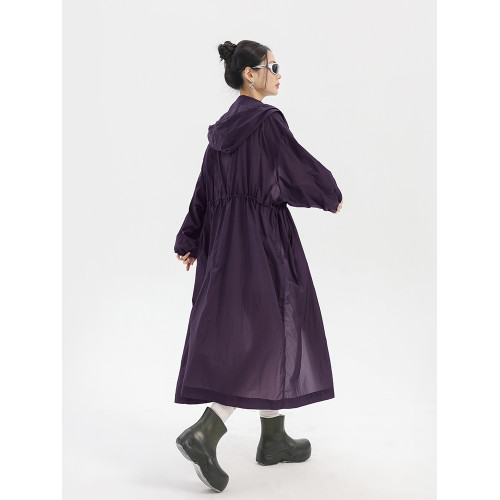 寬鬆大碼長款防曬衣女外穿2025新款夏輕薄透氣過膝防曬服外套連帽