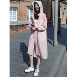 2025年新款夏天連帽防曬衣女海邊出遊長款大碼輕薄防紫外線薄外套