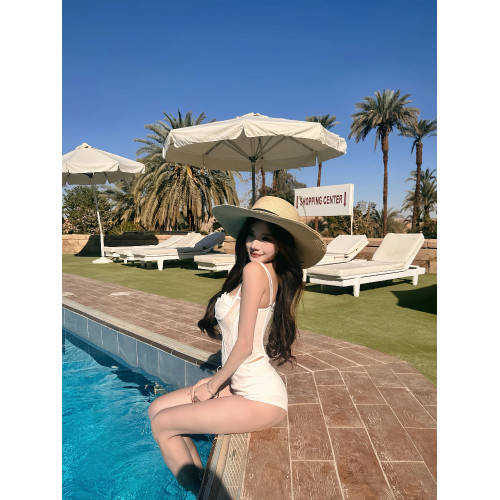 OUTFlT 歐美辣妹風性感蕾絲花邊吊帶魚骨女2025新款修身顯瘦上衣