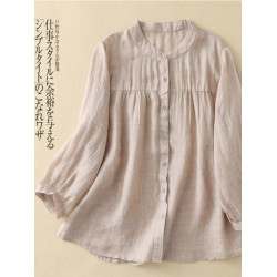 棉麻七分袖上衣女高級亞麻輕奢2026新款媽媽夏裝洋氣苧麻休閒襯衫