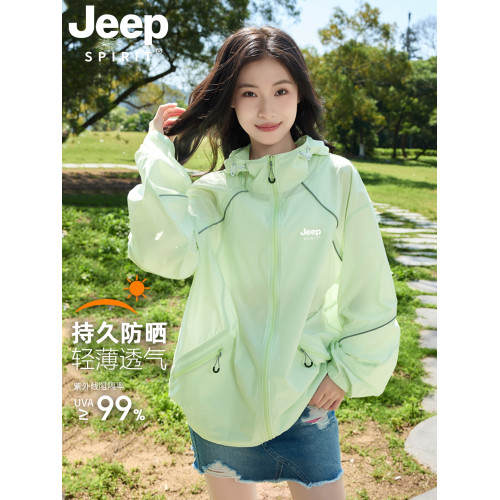 JEEP防曬衣女款夏季2025新款戶外防紫外線冰絲寬鬆薄款防曬服外套