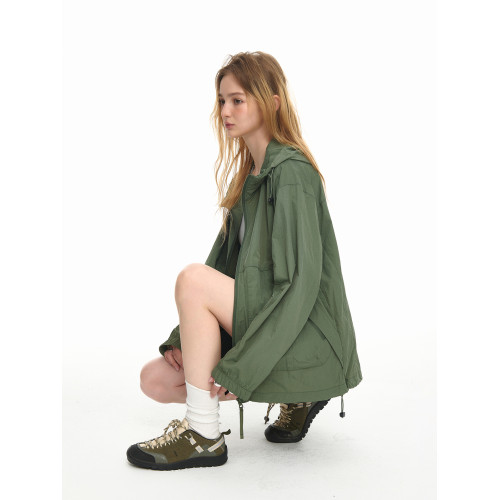 美式輕薄透氣防曬衣女夏季新款UPF50+防紫外線連帽防曬服外套上衣