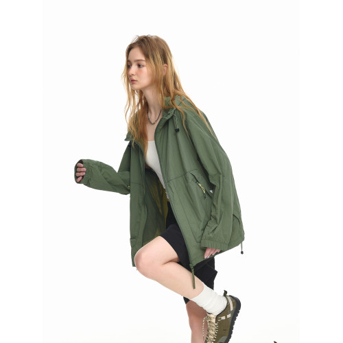 美式輕薄透氣防曬衣女夏季新款UPF50+防紫外線連帽防曬服外套上衣