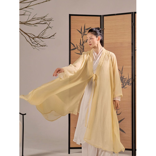 雪紡長袖大擺風古典舞輕薄飄逸開衫現代舞練功服長款紗衣外套