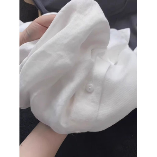 老錢風亞麻白色防曬襯衫女夏季薄款polo領襯衣開衫罩衫苧麻上衣