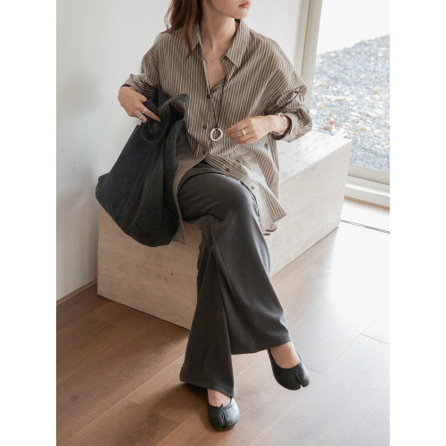 VNOOK 色織棉條紋長袖襯衫女秋季新款寬鬆設計感小衆上衣繙領襯衣 VNOOK 色織棉條紋長袖襯衫女秋季新款寬鬆設計感小衆上衣繙領襯衣