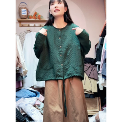 926棉麻提花外套 胸圍180衣長63