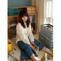 設計感法式純色繙領蕾絲長袖襯衫女春季新款高級感洋氣減齡上衣