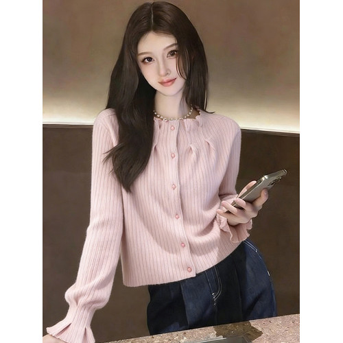 韓系甜辣風粉色褶皺設計襯衫女秋冬新款氣質高級感百搭顯瘦上衣潮