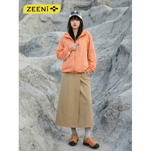 ZEENI 時尚防曬衫速乾衣女透氣輕戶外運動徒步爬山連帽開衫薄外套