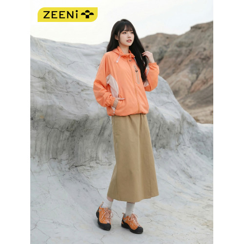 ZEENI 時尚防曬衫速乾衣女透氣輕戶外運動徒步爬山連帽開衫薄外套