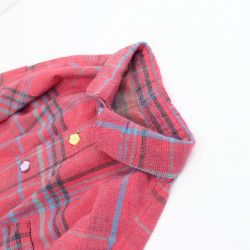 2025秋冬文藝全棉復古格子襯衫女長袖寬鬆百搭休閒襯衣外套日系