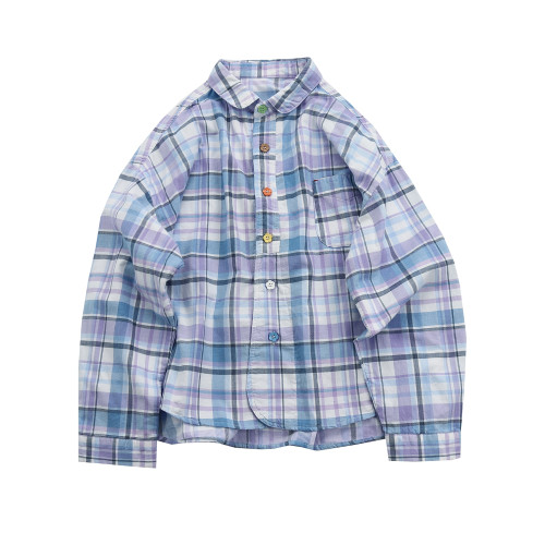 2025秋冬文藝全棉復古格子襯衫女長袖寬鬆百搭休閒襯衣外套日系