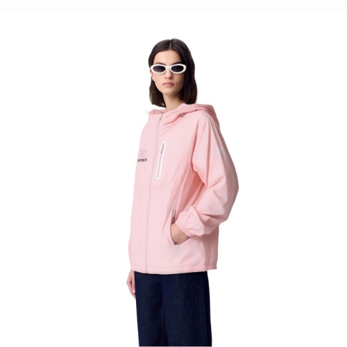 AYTREW  2025春秋新款印花胸口拉鍊UPF500+防曬服女夏季連帽