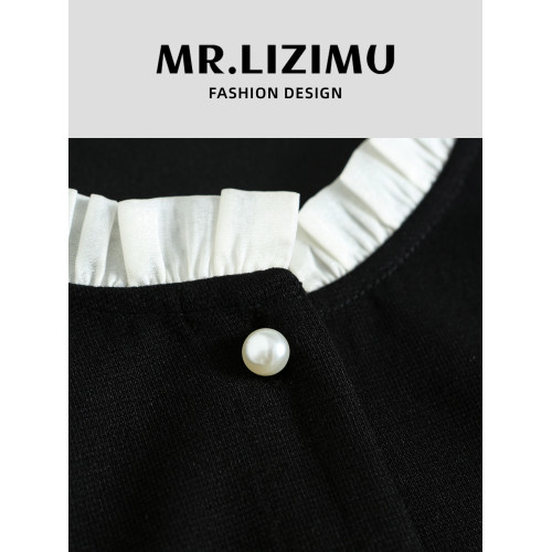 李子木拼接木耳領襯衫女2025秋季新款長袖寬鬆休閒百搭減齡上衣