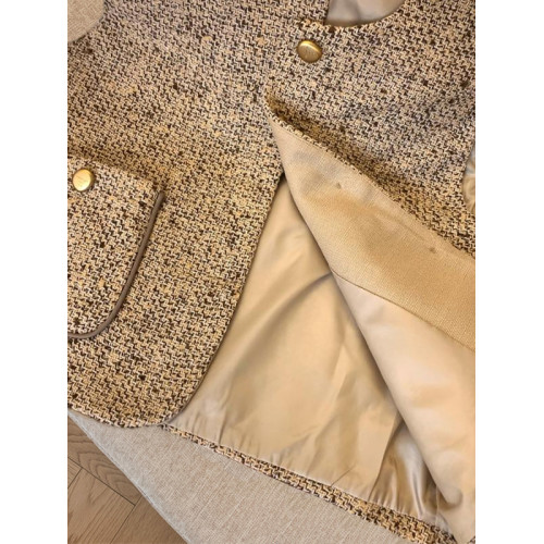 專櫃商場撤廻國際大牌剪標餘單小香風圓領顯瘦坎肩馬甲開衫女