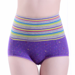 富妮來女士內褲女高腰棉質收腹提臀大碼舒適平角內褲女式短褲禮盒