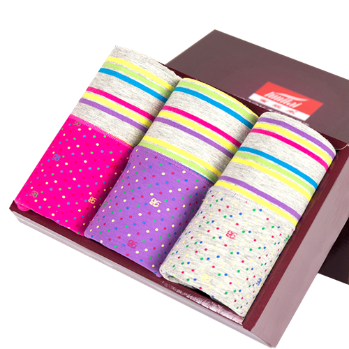 富妮來女士內褲女高腰棉質收腹提臀大碼舒適平角內褲女式短褲禮盒