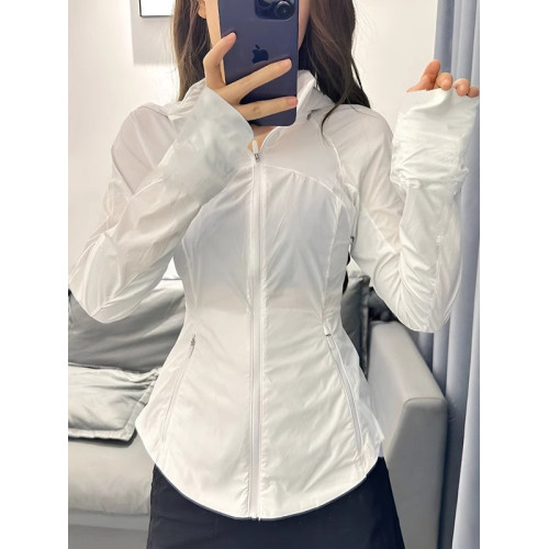 歐貨防曬衣女2025春夏新款防紫外線修身瑜珈服速乾連帽輕薄外套潮