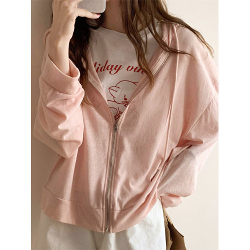 防曬服輕薄透氣長袖連帽外套女秋季2025新款防紫外線冰絲開衫上衣