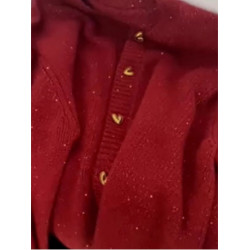 歐貨漂亮新年紅色亮絲毛衣外套女秋冬季高級感超好看針織開衫上衣