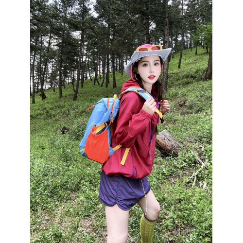 多巴胺夏季爬山穿搭輕薄防曬衣女山系戶外速乾沖鋒衣運動防曬外套