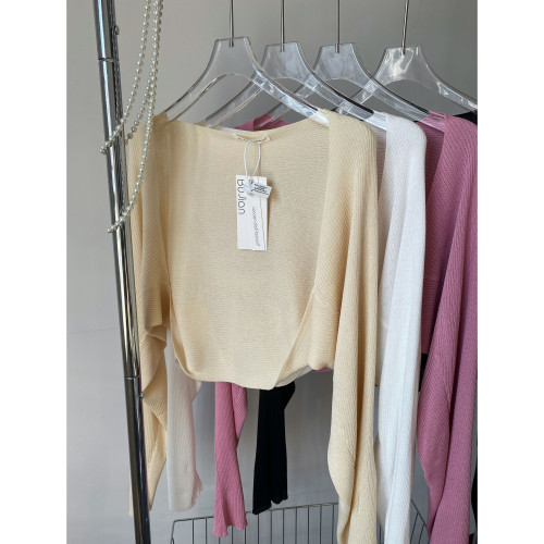 冰絲針織防曬開衫女夏季披肩外搭薄款長袖罩衫短款小坎肩外套上衣