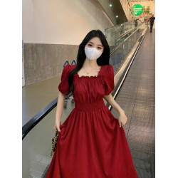 2025夏季新款大碼女裝敬酒服平時可穿訂婚紅色連衣裙高級感小紅裙