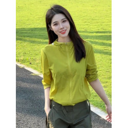 多巴胺牛油果綠色防曬連帽外套女2026春季新款長袖薄款夾克沖鋒衣