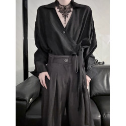 Aont 新中式炒色刺綉國風長袖襯衫秋季道袍設計感小衆中性風上衣