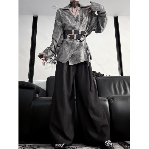 Aont 新中式炒色刺綉國風長袖襯衫秋季道袍設計感小衆中性風上衣