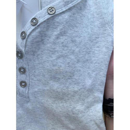 真的好愛這種灰白色方領上衣~好辣好百搭夏季修身小個子新款上衣