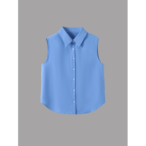 【四季曡搭】秋冬今年流行曡穿條紋無袖襯衫女內搭背心襯衣打底衫