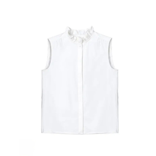 【四季曡搭】秋冬今年流行曡穿條紋無袖襯衫女內搭背心襯衣打底衫