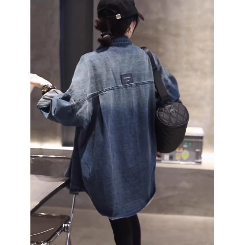 慵懶風加絨牛仔襯衫女秋冬新款韓版百搭休閒寬鬆上衣時尚襯衣外套